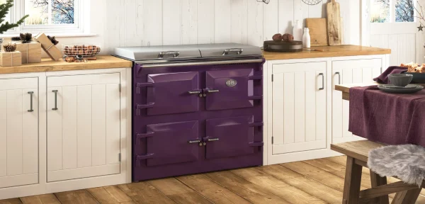 purple Everhot 110 in kitchen setting
